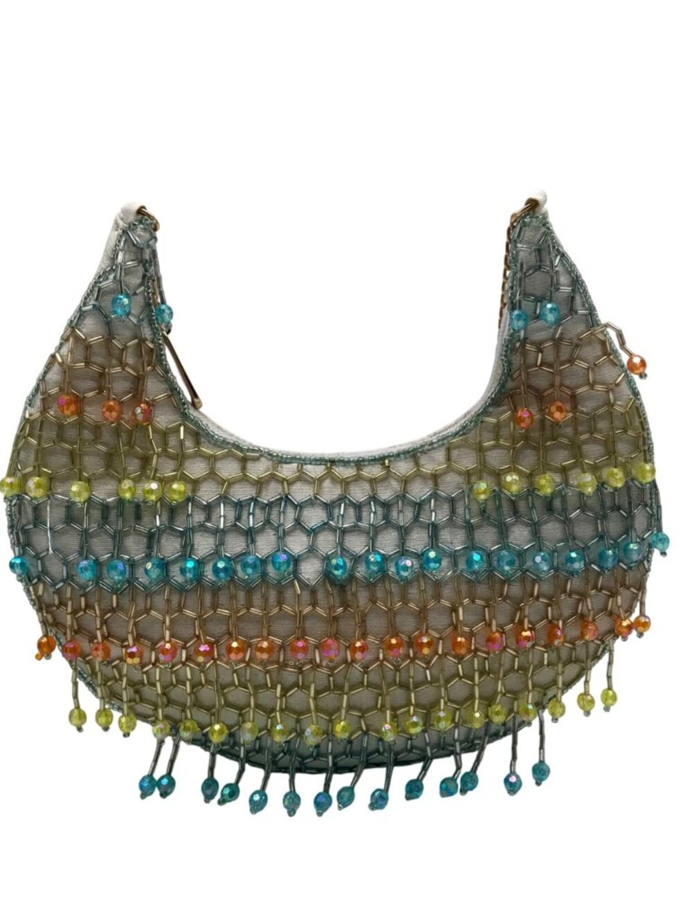 MMS Brands Colorful Beaded Mesh-Like Shoulder Bag